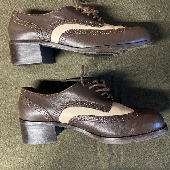 Nine West Two-toned Leather Wingtip Women's Sz 8 - Picture 3 of 7